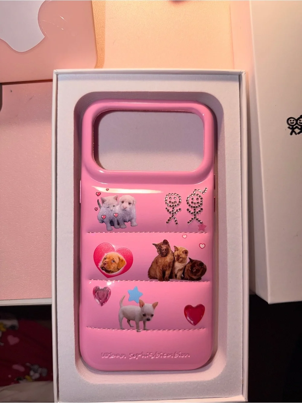 Urban sophistication the puffer case pink puppy crush iPhone 17 pro max case